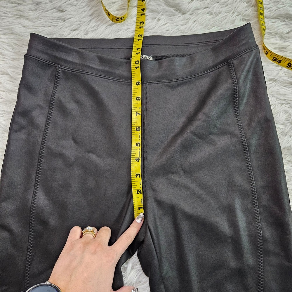 Express Black Faux Leather Moto Leggings Womens Sz M Edgy Chic Skinny Pants - Picture 5 of 8
